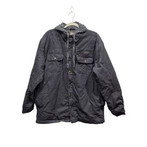 Genuine Dickies GD5319 Hooded Canvas Work Jacket Mens XL Gray Quilted Lined